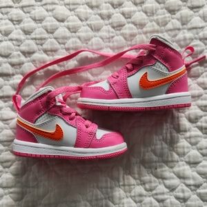 Kids JORDAN 1 MID TD Pinksicle